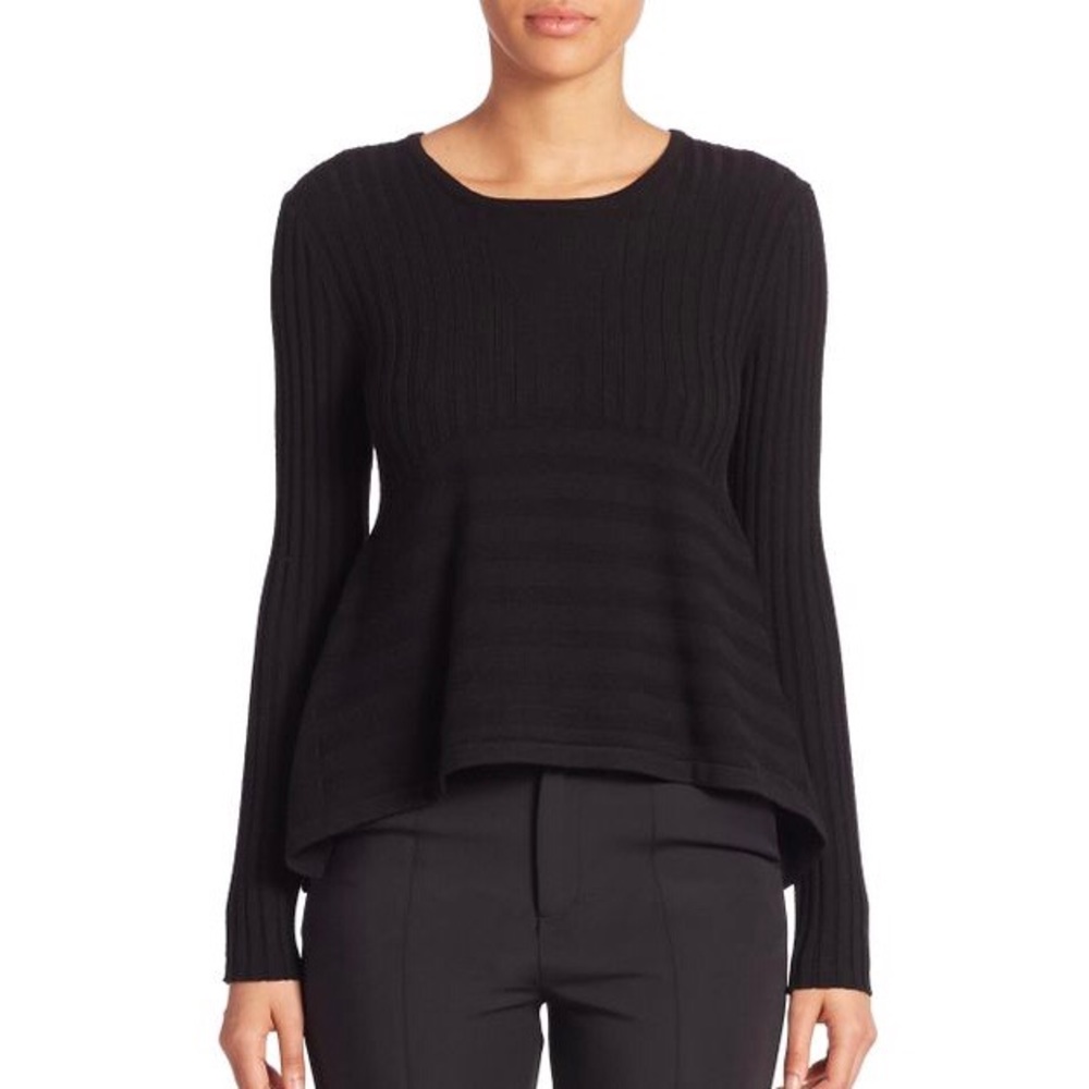 SOLD Opening Ceremony Black Peplum Sweater Size L - Picture 1 of 7